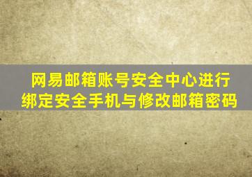 网易邮箱账号安全中心进行绑定安全手机与修改邮箱密码