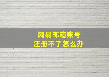 网易邮箱账号注册不了怎么办