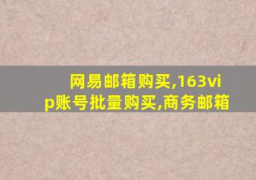 网易邮箱购买,163vip账号批量购买,商务邮箱