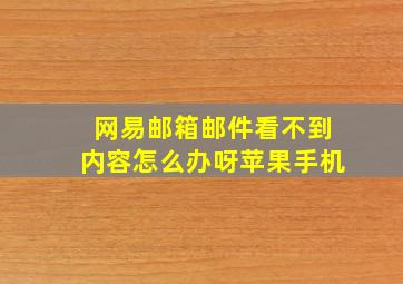 网易邮箱邮件看不到内容怎么办呀苹果手机