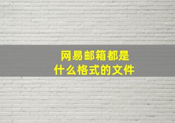 网易邮箱都是什么格式的文件