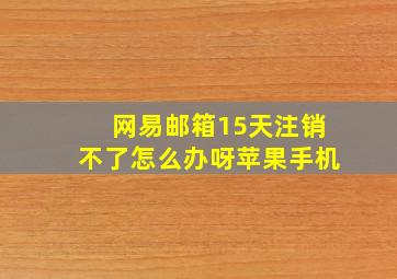 网易邮箱15天注销不了怎么办呀苹果手机