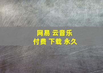 网易 云音乐 付费 下载 永久