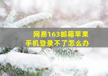 网易163邮箱苹果手机登录不了怎么办