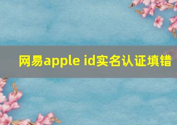 网易apple id实名认证填错