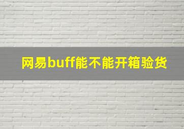 网易buff能不能开箱验货