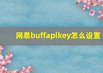 网易buffaplkey怎么设置