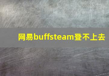 网易buffsteam登不上去