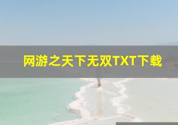 网游之天下无双TXT下载