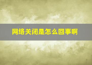 网络关闭是怎么回事啊