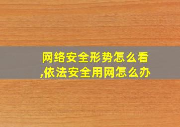 网络安全形势怎么看,依法安全用网怎么办