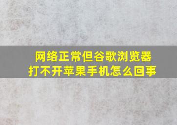 网络正常但谷歌浏览器打不开苹果手机怎么回事