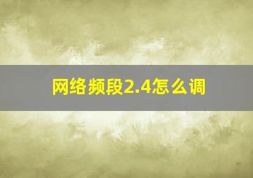 网络频段2.4怎么调