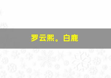 罗云熙。白鹿