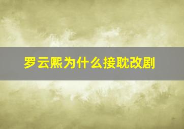 罗云熙为什么接耽改剧