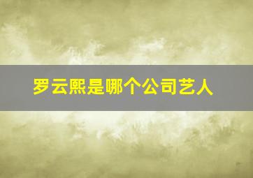 罗云熙是哪个公司艺人