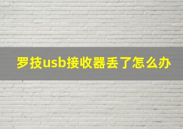 罗技usb接收器丢了怎么办