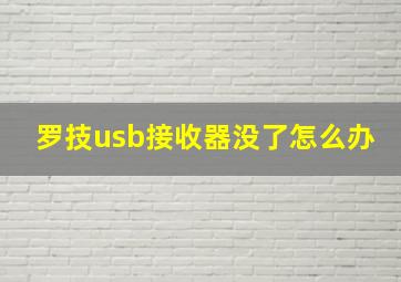 罗技usb接收器没了怎么办