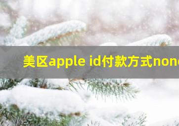 美区apple id付款方式none