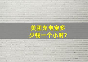 美团充电宝多少钱一个小时?