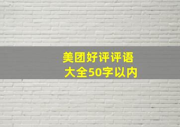 美团好评评语大全50字以内