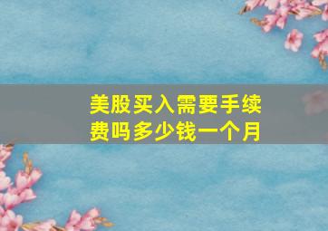 美股买入需要手续费吗多少钱一个月