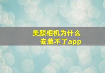 美颜相机为什么安装不了app