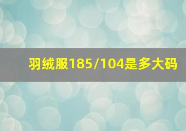 羽绒服185/104是多大码