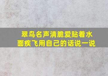 翠鸟名声清脆爱贴着水面疾飞用自己的话说一说