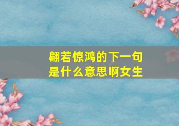 翩若惊鸿的下一句是什么意思啊女生