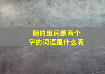 翻的组词是两个字的词语是什么呢