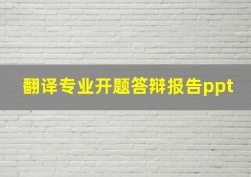 翻译专业开题答辩报告ppt