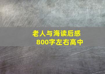 老人与海读后感800字左右高中