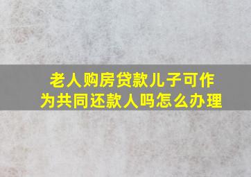 老人购房贷款儿子可作为共同还款人吗怎么办理