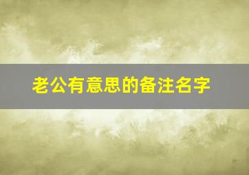 老公有意思的备注名字