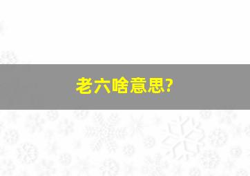 老六啥意思?