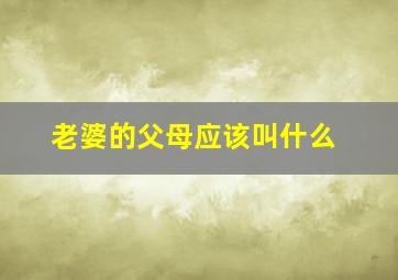 老婆的父母应该叫什么