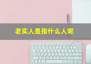 老实人是指什么人呢