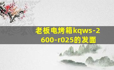 老板电烤箱kqws-2600-r025的发面