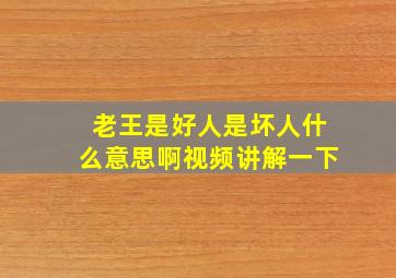 老王是好人是坏人什么意思啊视频讲解一下