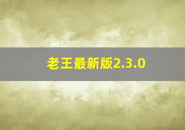 老王最新版2.3.0