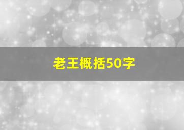 老王概括50字