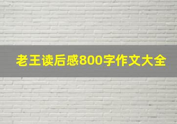 老王读后感800字作文大全