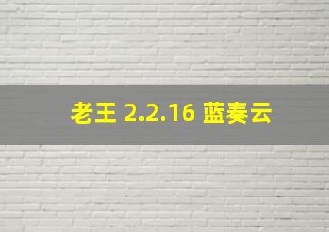 老王 2.2.16 蓝奏云