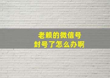 老赖的微信号封号了怎么办啊