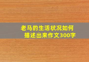 老马的生活状况如何描述出来作文300字