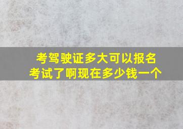 考驾驶证多大可以报名考试了啊现在多少钱一个