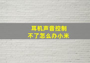 耳机声音控制不了怎么办小米