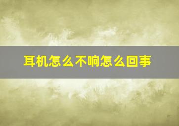 耳机怎么不响怎么回事