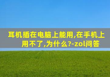 耳机插在电脑上能用,在手机上用不了,为什么?-zol问答